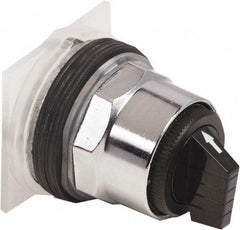Schneider Electric - 30mm Mount Hole, 3 Position, Knob and Pushbutton Operated, Selector Switch Only - Black, Momentary (MO), without Contact Blocks, Weatherproof and Dust and Oil Resistant - Apex Tool & Supply