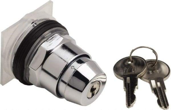 Schneider Electric - 30mm Mount Hole, 3 Position, Knob and Pushbutton Operated, Selector Switch Only - Black, Momentary (MO), without Contact Blocks, Weatherproof and Dust and Oil Resistant - Apex Tool & Supply