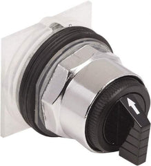 Schneider Electric - 1.18 Inch Mount Hole, 3 Position, Knob and Pushbutton Operated, Selector Switch Only - Black, Maintained (MA), without Contact Blocks, Weatherproof and Dust and Oil Resistant - Apex Tool & Supply