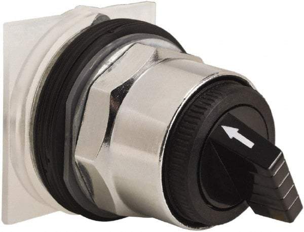 Schneider Electric - 30mm Mount Hole, 2 Position, Knob and Pushbutton Operated, Selector Switch Only - Black, Maintained (MA), without Contact Blocks, Weatherproof and Dust and Oil Resistant - Apex Tool & Supply