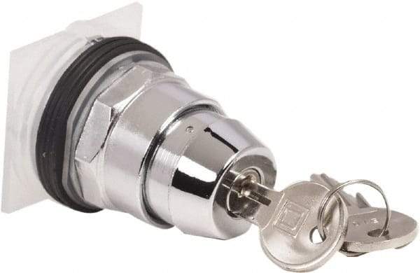 Schneider Electric - 30mm Mount Hole, 2 Position, Knob and Pushbutton Operated, Selector Switch Only - Black, Maintained (MA), without Contact Blocks, Weatherproof and Dust and Oil Resistant - Apex Tool & Supply