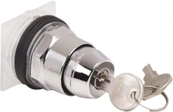 Schneider Electric - 1.18 Inch Mount Hole, 2 Position, Knob and Pushbutton Operated, Selector Switch Only - Black, Maintained (MA), without Contact Blocks, Weatherproof and Dust and Oil Resistant - Apex Tool & Supply