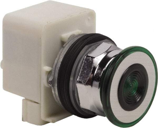 Schneider Electric - 30mm Mount Hole, Extended Straight, Pushbutton Switch Only - Green Pushbutton, Maintained (MA) - Apex Tool & Supply