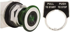 Schneider Electric - 30mm Mount Hole, Extended Straight, Pushbutton Switch Only - Green Pushbutton, Maintained (MA) - Apex Tool & Supply