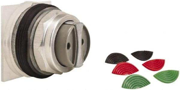 Schneider Electric - 1.18 Inch Mount Hole, Extended Straight, Pushbutton Switch Only - Round, Black, Green and Red Pushbutton, Momentary (MO), Weatherproof, Dust and Oil Resistant - Apex Tool & Supply