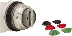 Schneider Electric - 1.18 Inch Mount Hole, Extended Straight, Pushbutton Switch Only - Round, Black, Green and Red Pushbutton, Momentary (MO), Weatherproof, Dust and Oil Resistant - Apex Tool & Supply