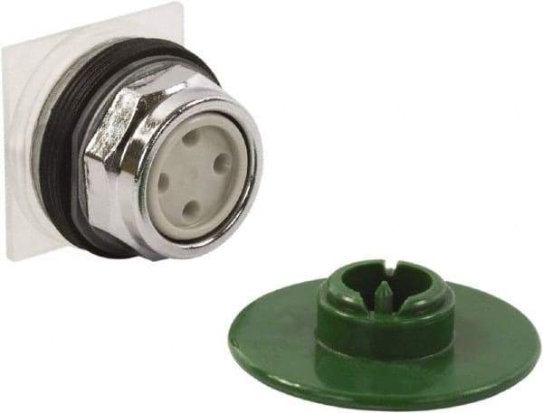 Schneider Electric - 1.18 Inch Mount Hole, Extended Straight, Pushbutton Switch Only - Round, Green Pushbutton, Momentary (MO), Weatherproof, Dust and Oil Resistant - Apex Tool & Supply