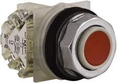 Schneider Electric - 30mm Mount Hole, Extended Straight, Pushbutton Switch with Contact Block - Red Pushbutton, Momentary (MO) - Apex Tool & Supply