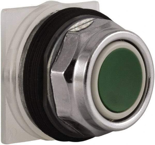 Schneider Electric - 30mm Mount Hole, Extended Straight, Pushbutton Switch Only - Green Pushbutton, Momentary (MO) - Apex Tool & Supply
