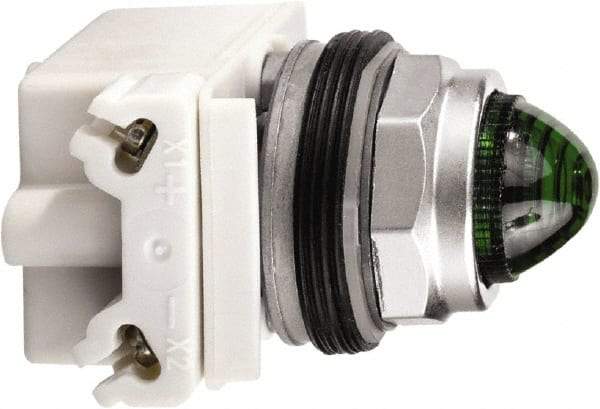 Schneider Electric - 120 V Green Lens LED Pilot Light - Round Lens, Screw Clamp Connector - Apex Tool & Supply