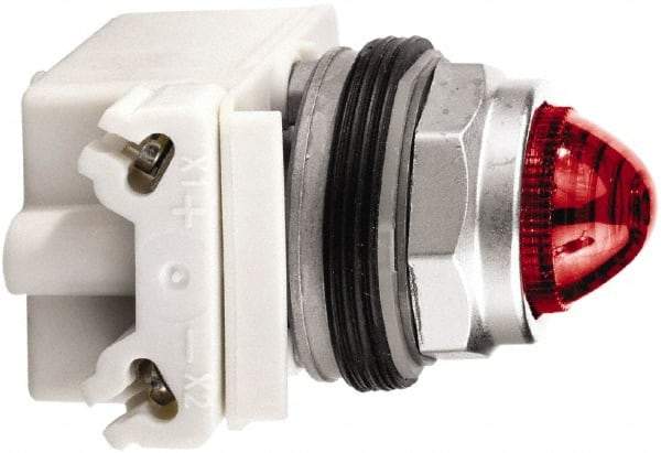 Schneider Electric - 24 V Red Lens LED Pilot Light - Round Lens, Screw Clamp Connector - Apex Tool & Supply