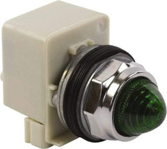 Schneider Electric - 120 V Green Lens Incandescent Pilot Light - Round Lens, Screw Clamp Connector - Apex Tool & Supply