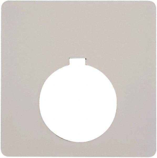 Schneider Electric - Square, Plastic Legend Plate - Blank - White Background, Black Letters, 1.2 Inch Hole Diameter, 2-1/2 Inch Square - Apex Tool & Supply