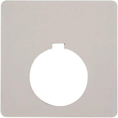Schneider Electric - Square, Plastic Legend Plate - Blank - White Background, Black Letters, 1.2 Inch Hole Diameter, 2-1/2 Inch Square - Apex Tool & Supply