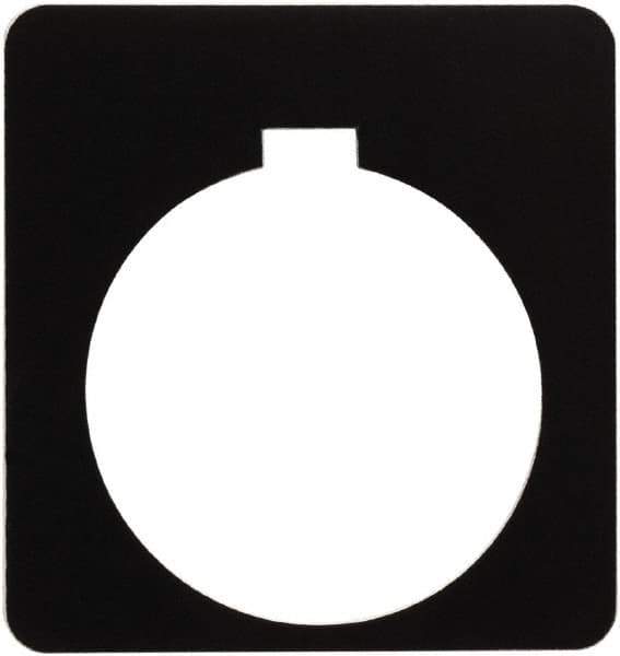 Schneider Electric - Square, Plastic Legend Plate - Blank - Black Background, White Letters, 1.2 Inch Hole Diameter, 1-3/4 Inch Square - Apex Tool & Supply