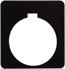 Schneider Electric - Square, Plastic Legend Plate - Blank - Black Background, White Letters, 1.2 Inch Hole Diameter, 1-3/4 Inch Square - Apex Tool & Supply