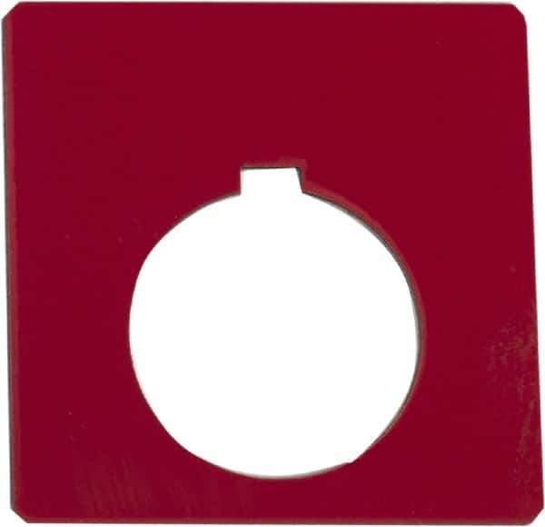 Schneider Electric - Square, Plastic Legend Plate - Blank - Red Background, Black Letters, 1.2 Inch Hole Diameter, 2-1/4 Inch Square - Apex Tool & Supply