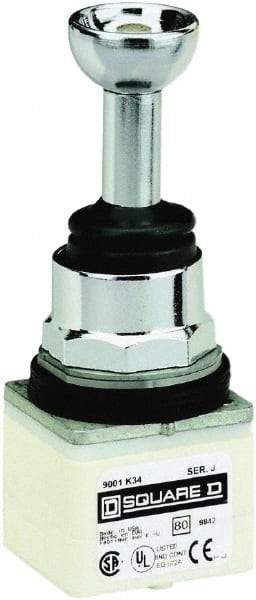 Schneider Electric - 5 Position, 80mm Long, -13 to 158°F, Octagonal Handle, Momentary (MO) Joystick Controller Switch - IP66, 30mm Mount Hole Diameter - Apex Tool & Supply