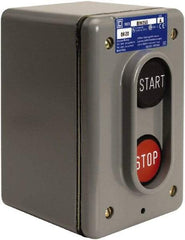 Schneider Electric - 2 Operator, Projecting Pushbutton Control Station - Start, Stop (Legend), Maintained Switch, 2NO Contact, NEMA 4 - Apex Tool & Supply
