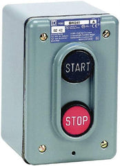 Schneider Electric - 2 Operator, Projecting Pushbutton Control Station - Start, Stop (Legend), Momentary Switch, NO/NC Contact, NEMA 4 - Apex Tool & Supply