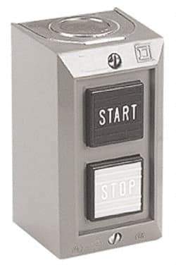 Schneider Electric - 2 Operator, Projecting Pushbutton Control Station - Start, Stop (Legend), Maintained Switch, 2NO Contact, NEMA 1 - Apex Tool & Supply