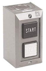Schneider Electric - 2 Operator, Projecting Pushbutton Control Station - Start, Stop (Legend), Maintained Switch, 2NO Contact, NEMA 1 - Apex Tool & Supply