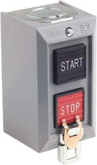 Schneider Electric - 2 Operator, Projecting Pushbutton Control Station - Start, Stop (Legend), Momentary Switch, NO/NC Contact, NEMA 1 - Apex Tool & Supply