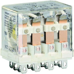 Square D - Electromechanical Plug-in General Purpose Relay - 10 Amp at 250 VAC, 4PDT, 24 VDC - Apex Tool & Supply