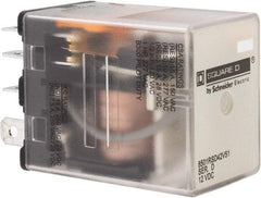 Square D - Electromechanical Plug-in General Purpose Relay - 10 Amp at 240 VAC, DPDT, 12 VDC - Apex Tool & Supply