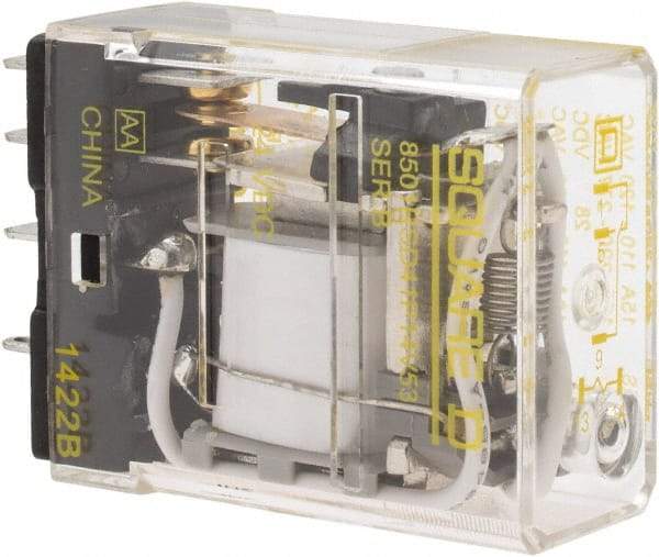 Square D - Electromechanical Plug-in General Purpose Relay - 12 Amp at 240 VAC, SPDT, 24 VDC - Apex Tool & Supply