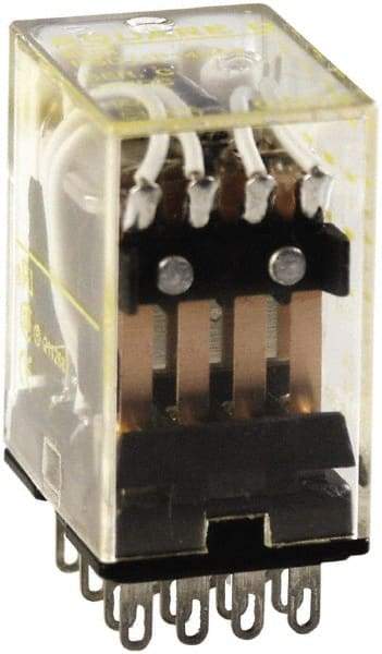 Square D - Electromechanical Plug-in General Purpose Relay - 5 Amp at 240 VAC, 4PDT, 24 VDC - Apex Tool & Supply