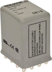 Square D - Electromechanical Plug-in General Purpose Relay - 5 Amp at 240 VAC, 4PDT, 120 VAC at 50/60 Hz - Apex Tool & Supply