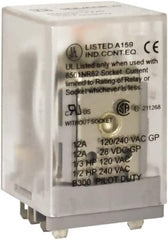 Square D - 1/2 hp at 240 Volt & 1/3 hp at 120 Volt, Electromechanical Spade General Purpose Relay - 10 Amp at 240 VAC, DPDT, 110 VDC - Apex Tool & Supply