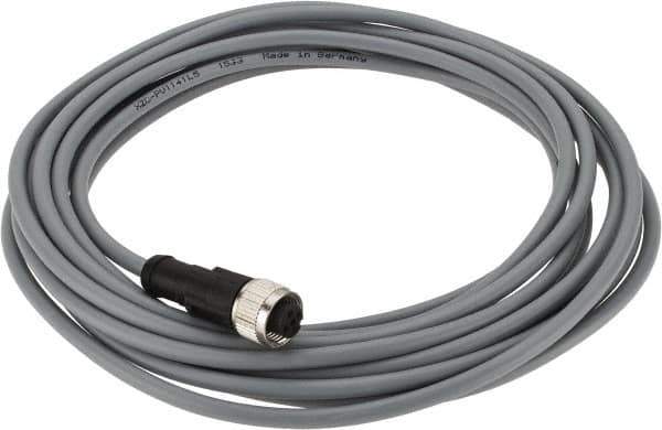 Telemecanique Sensors - 3 Amp, M12 4 Pin Female Straight Cordset Sensor and Receptacle - 250 VAC, 300 VDC, 5m Cable Length, IP67 Ingress Rating - Apex Tool & Supply