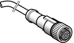 Telemecanique Sensors - 4 Amp, M12 4 Pin Female Straight Cordset Sensor and Receptacle - 250 VAC, 300 VDC, 2m Cable Length, IP67 Ingress Rating - Apex Tool & Supply