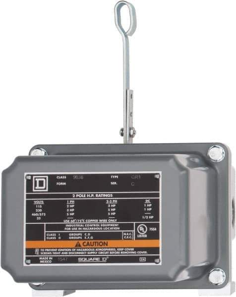 Square D - 7 and 9 NEMA Rated, DPST, Float Switch Pressure and Level Switch - 575 VAC, Line-Load-Load-Line Terminal - Apex Tool & Supply