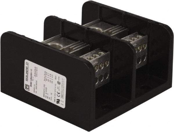 Square D - 2 Poles, 310 (Aluminium), 380 (Copper) Amp, Phenolic Power Distribution Block - 600 VAC, 1 Primary Connection - Apex Tool & Supply