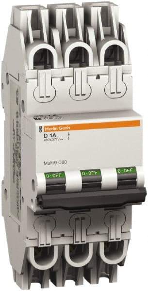 Schneider Electric - 10 Amp, 277 VAC, 3 Pole, Miniature Circuit Breaker - Thermal Magnetic Trip, 10 kA at 277 VAC Breaking Capacity, 74mm Deep x 141mm High x 54mm Wide - Apex Tool & Supply