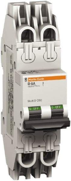Schneider Electric - 10 Amp, 277 VAC, 2 Pole, Miniature Circuit Breaker - Thermal Magnetic Trip, 10 kA at 277 VAC Breaking Capacity, 74mm Deep x 141mm High x 36mm Wide - Apex Tool & Supply