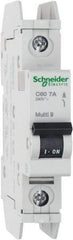 Schneider Electric - 7 Amp, 125 VDC, 240 VAC, 60 VDC, 1 Pole, DIN Rail Mount, Fixed Mount Miniature Circuit Breaker - Thermal Magnetic Trip, Multiple Breaking Capacity Ratings, 73mm Deep x 107mm High x 18mm Wide - Apex Tool & Supply
