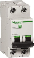 Schneider Electric - 32 Amp, 440 VAC, 2 Pole, DIN Rail Mounted Miniature Circuit Breaker - Magnetic Trip, Multiple Breaking Capacity Ratings, 18-2 AWG, 76mm Deep x 81mm High x 36mm Wide - Apex Tool & Supply