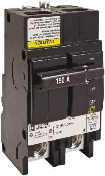 Square D - 100 Amp, 240 VAC, 2 Pole, Bolt On Miniature Circuit Breaker - 4-2/0 AWG - Apex Tool & Supply
