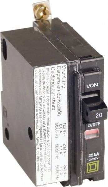 Square D - 20 Amp, 240 VAC, 1 Pole, Bolt On Miniature Circuit Breaker - 14-8 AWG - Apex Tool & Supply