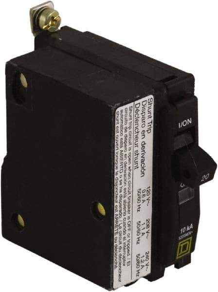Square D - 20 Amp, 240 VAC, 1 Pole, Bolt On Miniature Circuit Breaker - 14-8 AWG - Apex Tool & Supply