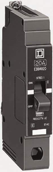 Square D - 40 Amp, 277 V, 1 Pole, Bolt On Miniature Circuit Breaker - 35 kA Breaking Capacity, 12, 14 AWG - Apex Tool & Supply