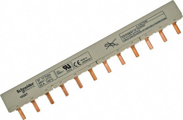 Schneider Electric - 63 Amp Circuit Breaker Combination Busbar - 10-3 AWG, Use with C60 Comb Busbars, N40 Comb Busbars - Apex Tool & Supply