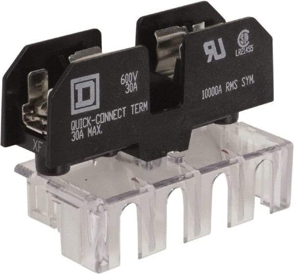 Square D - 1 Pole, 120 Volt, Fuse Block - 1/4 Inch Diameter x 1-1/4 Inch Fuse Length - Apex Tool & Supply