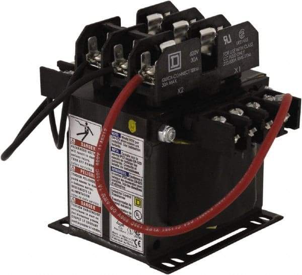 Square D - 1 Phase, 250 VA, Top Mount Fuse Block Control Transformer - 176°F Temp Rise - Apex Tool & Supply