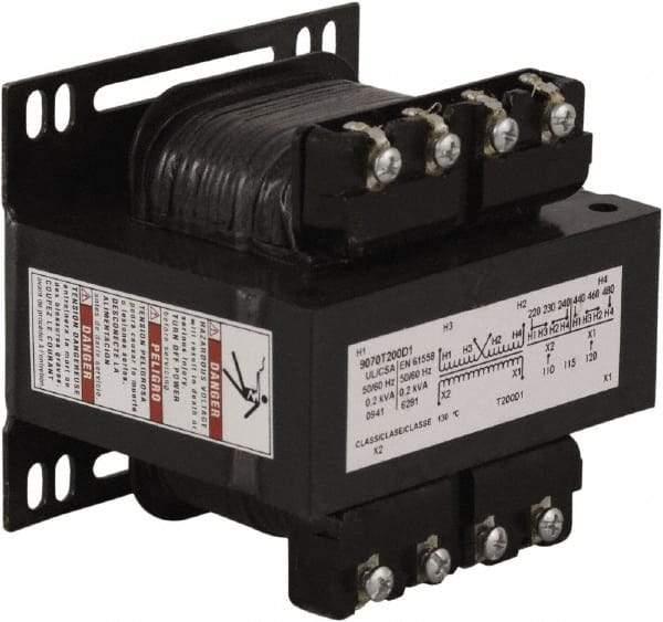 Square D - 1 Phase, 200 VA, Control Transformer - 176°F Temp Rise - Apex Tool & Supply