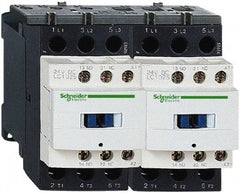 Schneider Electric - 3 Pole, 110 Coil VDC, 12 Amp at 440 VAC, Reversible IEC Contactor - 1 Phase hp: 1 at 115 VAC, 2 at 230/240 VAC, 3 Phase hp: 10 at 575/600 VAC, 3 at 200/208 VAC, 3 at 230/240 VAC, 7.5 at 460/480 VAC - Apex Tool & Supply